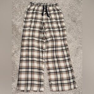 Plaid Lounge Pants in Black and Tan